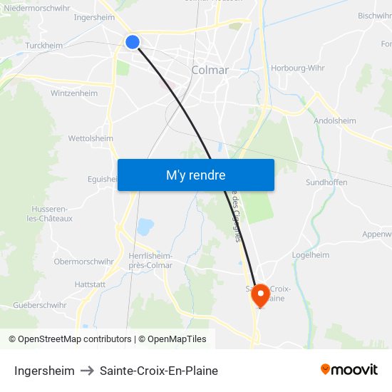 Ingersheim to Sainte-Croix-En-Plaine map