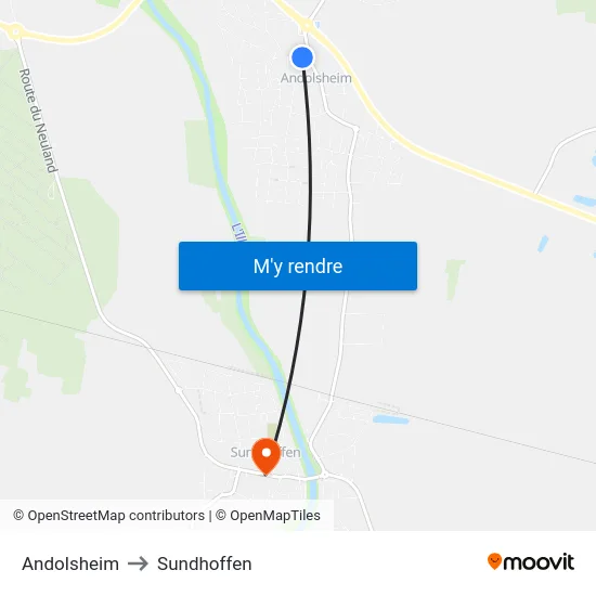 Andolsheim to Sundhoffen map