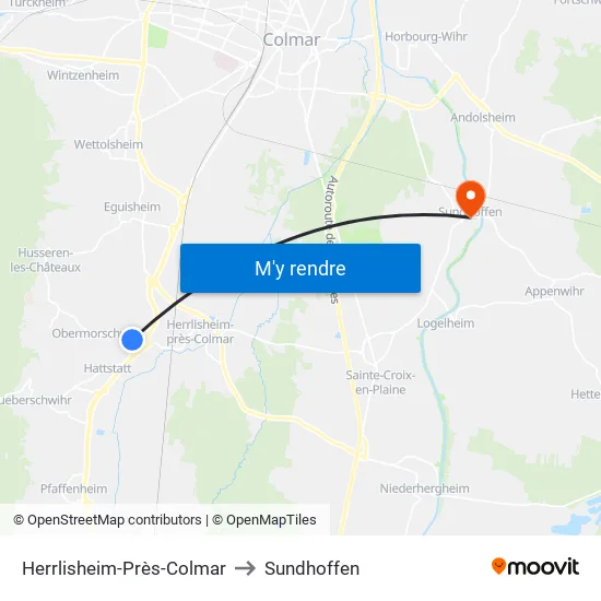 Herrlisheim-Près-Colmar to Sundhoffen map