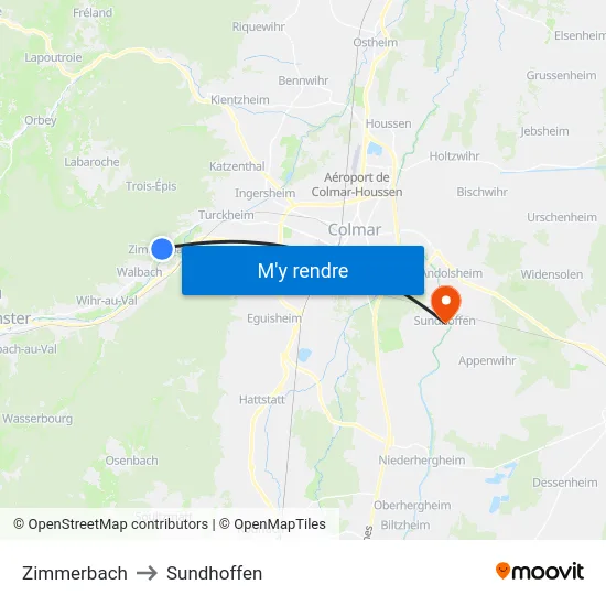 Zimmerbach to Sundhoffen map