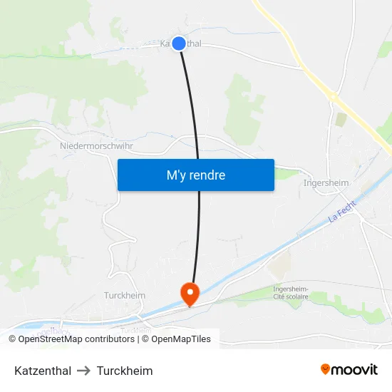 Katzenthal to Turckheim map