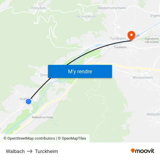 Walbach to Turckheim map