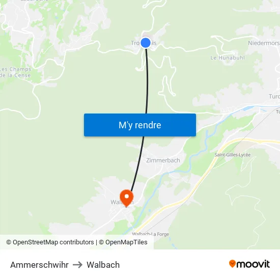 Ammerschwihr to Walbach map