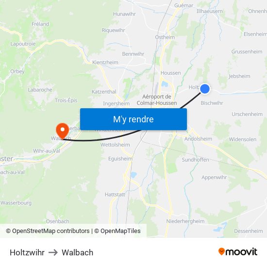 Holtzwihr to Walbach map