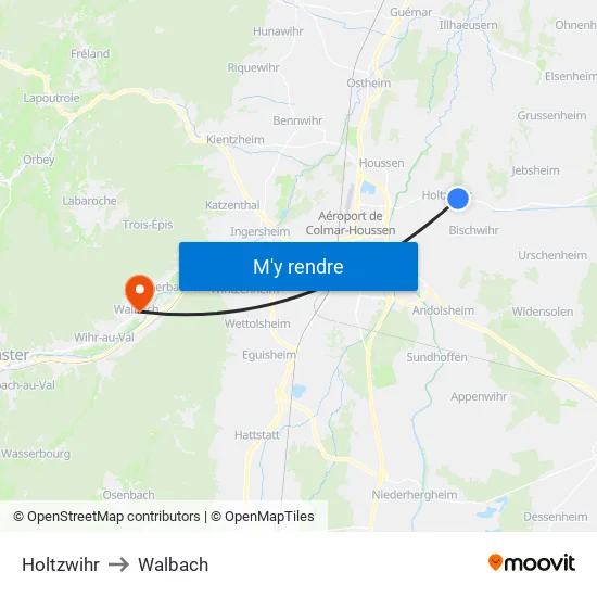 Holtzwihr to Walbach map