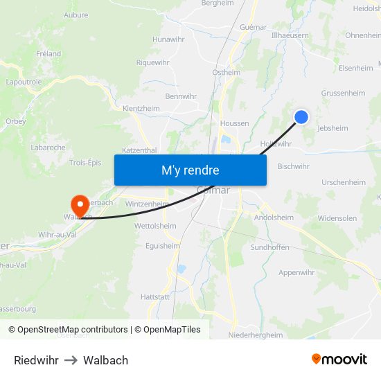 Riedwihr to Walbach map