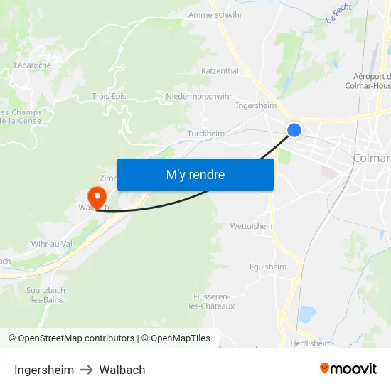 Ingersheim to Walbach map