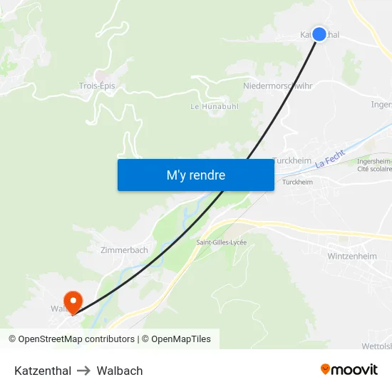 Katzenthal to Walbach map