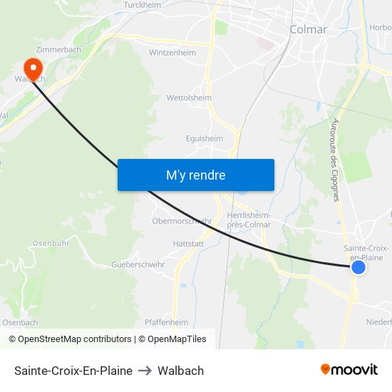 Sainte-Croix-En-Plaine to Walbach map