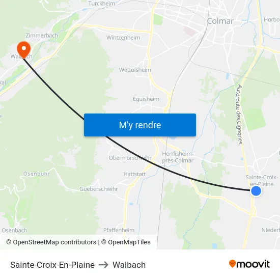 Sainte-Croix-En-Plaine to Walbach map