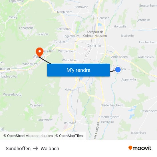 Sundhoffen to Walbach map