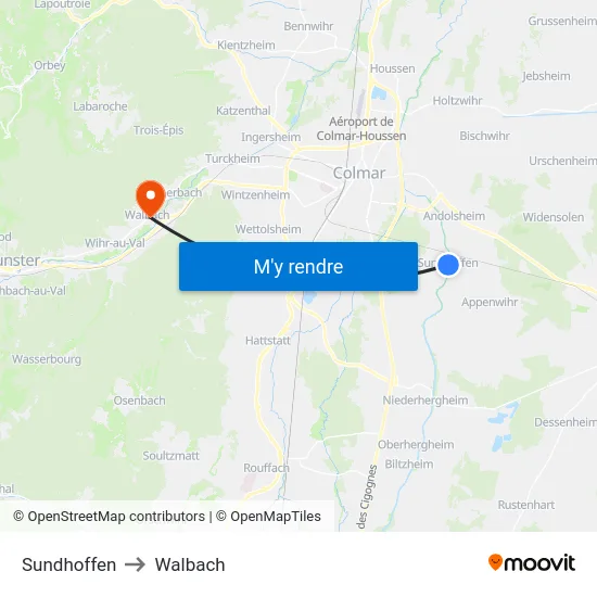 Sundhoffen to Walbach map