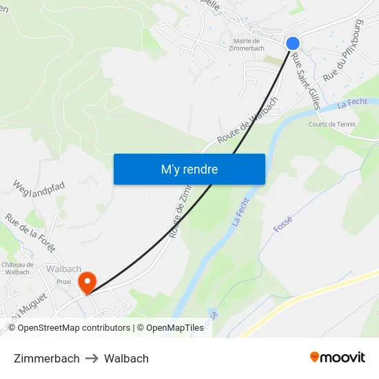 Zimmerbach to Walbach map