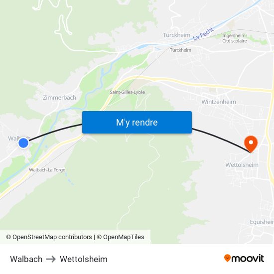 Walbach to Wettolsheim map