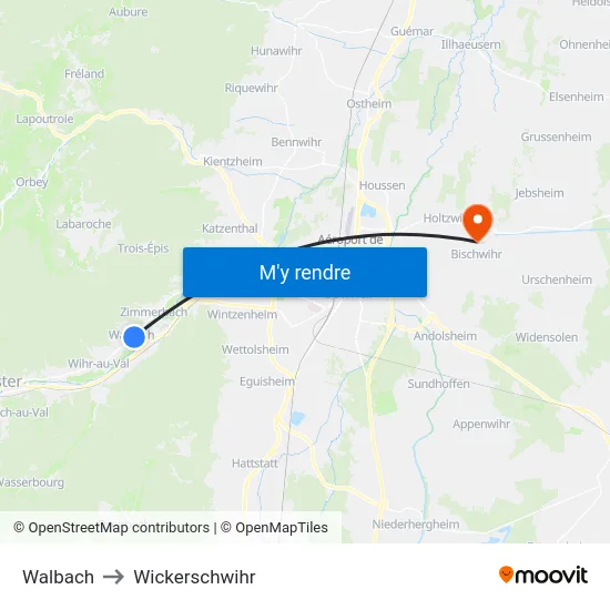 Walbach to Wickerschwihr map