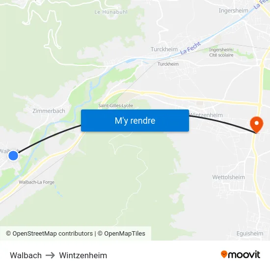 Walbach to Wintzenheim map