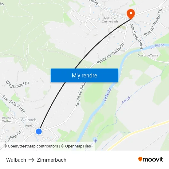 Walbach to Zimmerbach map