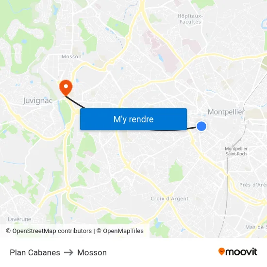 Plan Cabanes to Mosson map