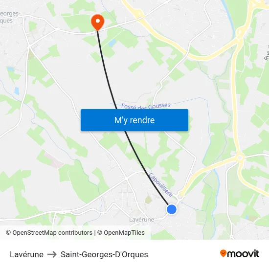 Lavérune to Saint-Georges-D'Orques map