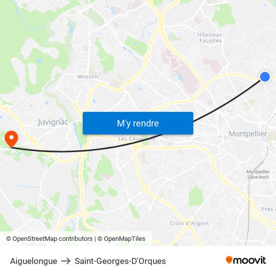Aiguelongue to Saint-Georges-D'Orques map
