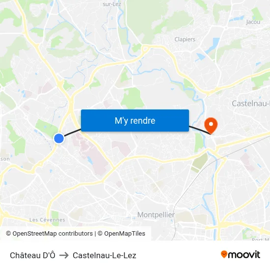 Château D'Ô to Castelnau-Le-Lez map