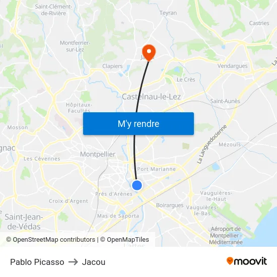 Pablo Picasso to Jacou map