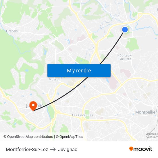 Montferrier-Sur-Lez to Juvignac map