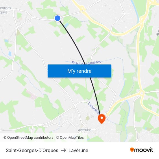 Saint-Georges-D'Orques to Lavérune map