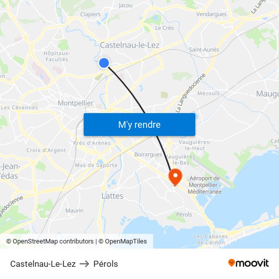 Castelnau-Le-Lez to Pérols map