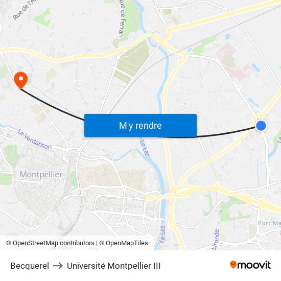 Becquerel to Université Montpellier III map