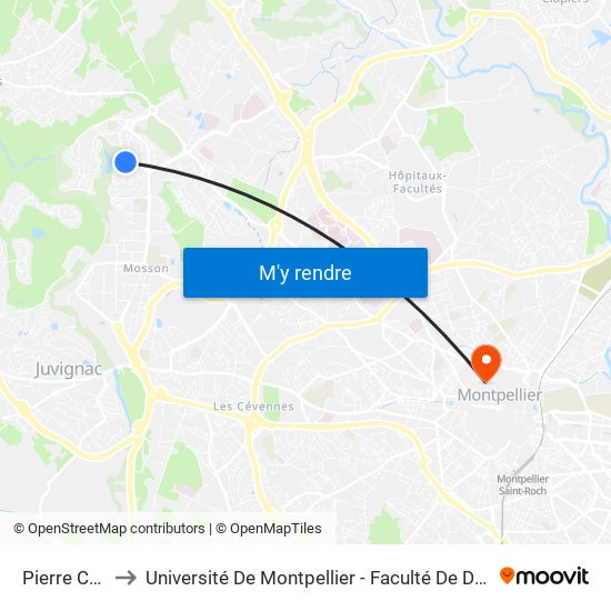 Pierre Cardenal to Université De Montpellier - Faculté De Droit Et Science Politique map