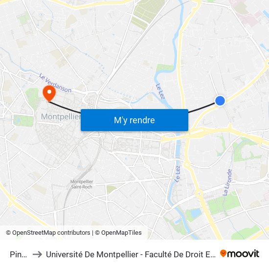 Pinville to Université De Montpellier - Faculté De Droit Et Science Politique map