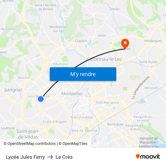 Lycée Jules Ferry to Le Crès map