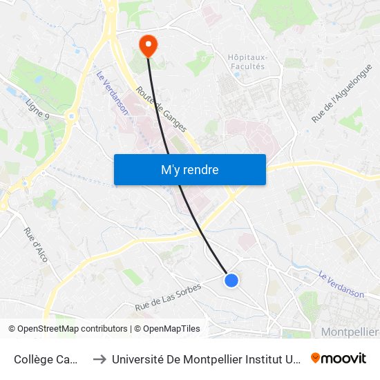 Collège Camille Claudel to Université De Montpellier Institut Universitaire De Technologie map