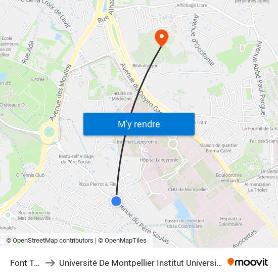 Font Trouvé to Université De Montpellier Institut Universitaire De Technologie map