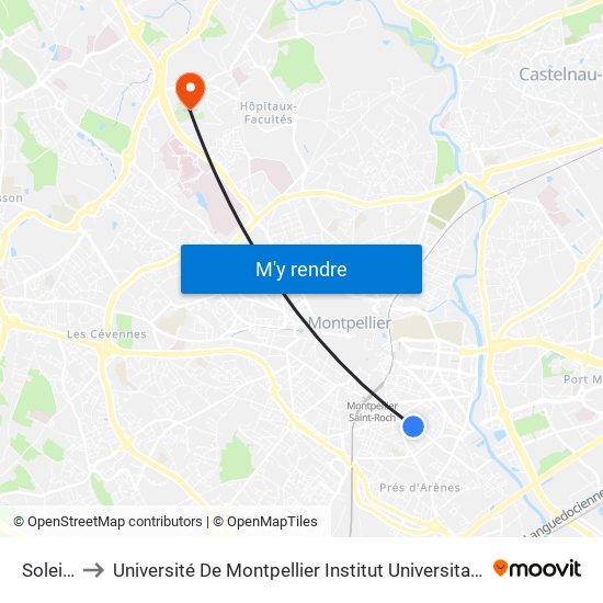 Soleiado to Université De Montpellier Institut Universitaire De Technologie map
