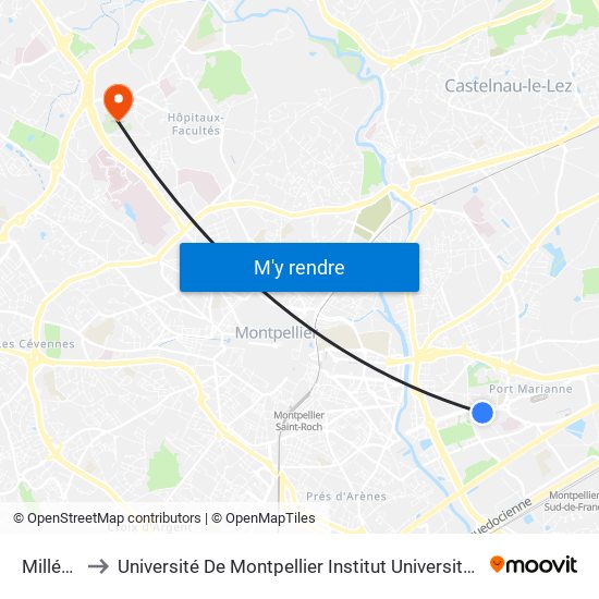Millénaire to Université De Montpellier Institut Universitaire De Technologie map