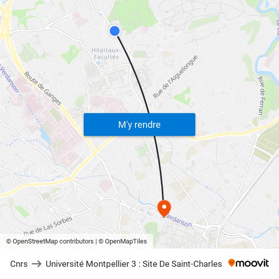 Cnrs to Université Montpellier 3 : Site De Saint-Charles map