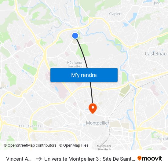 Vincent Auriol to Université Montpellier 3 : Site De Saint-Charles map