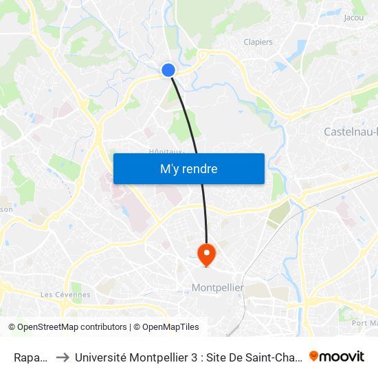 Rapatel to Université Montpellier 3 : Site De Saint-Charles map