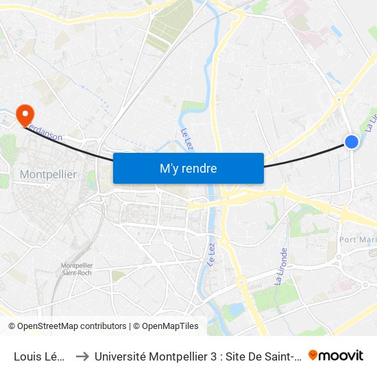 Louis Lépine to Université Montpellier 3 : Site De Saint-Charles map