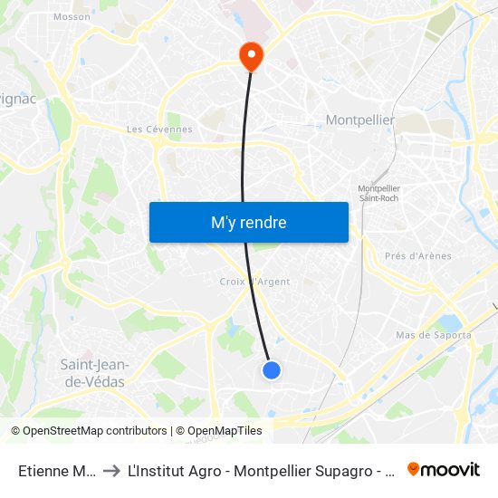 Etienne Méhul to L'Institut Agro - Montpellier Supagro - Montpellier map