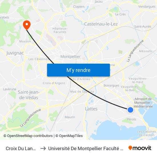 Croix Du Languedoc to Université De Montpellier Faculté D'Odontologie map