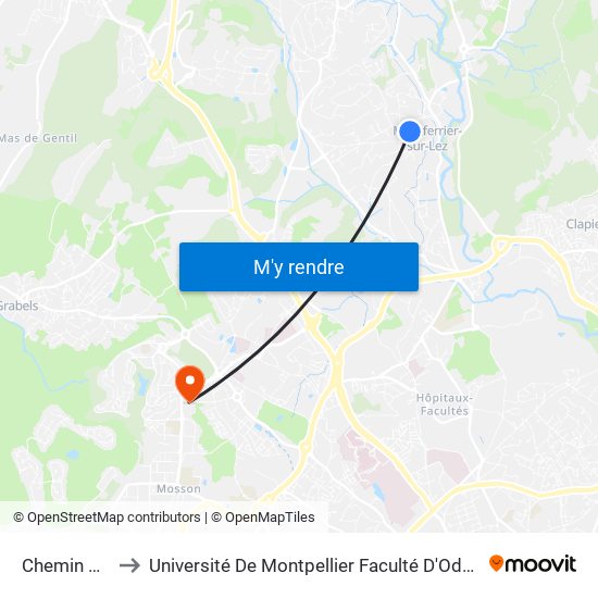 Chemin Neuf to Université De Montpellier Faculté D'Odontologie map