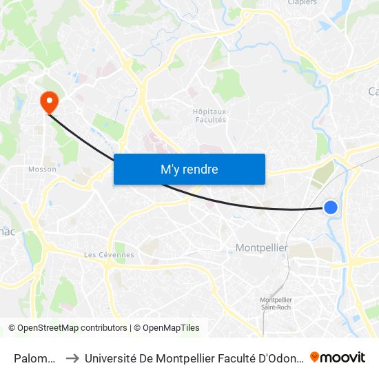 Palombes to Université De Montpellier Faculté D'Odontologie map