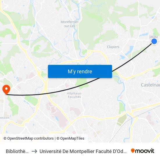 Bibliothèque to Université De Montpellier Faculté D'Odontologie map