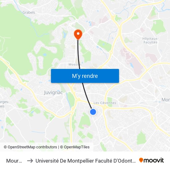 Mourèze to Université De Montpellier Faculté D'Odontologie map