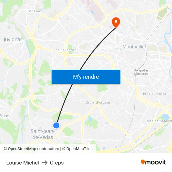 Louise Michel to Creps map