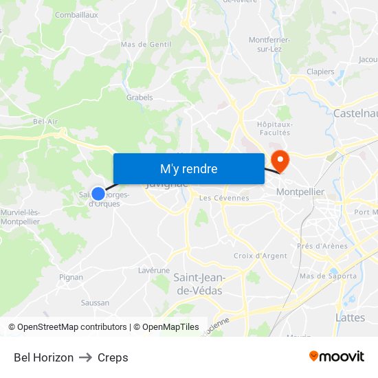 Bel Horizon to Creps map