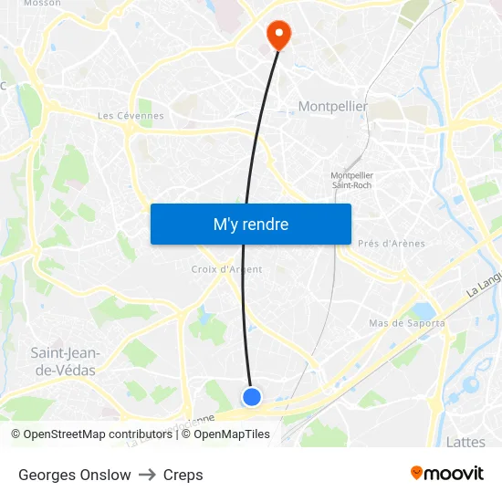 Georges Onslow to Creps map